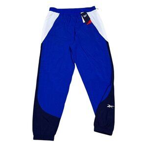 REEBOK NWT Blue Windbreaker Track Splash Activewear Pants Mens Medium